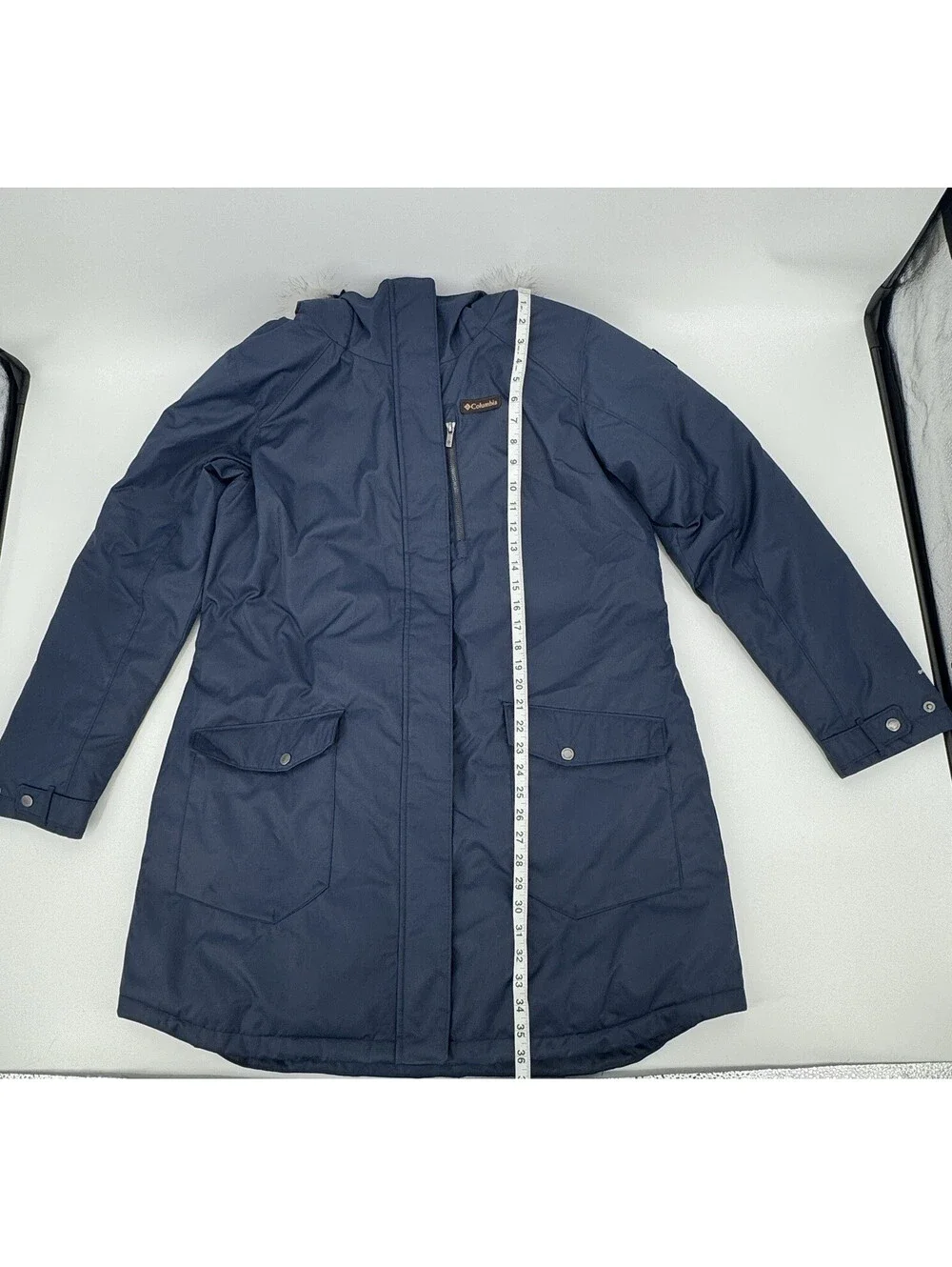 Columbia Suttle Mountain Long Insulated Jacket Dark Nocturnal Blue Women's XXL